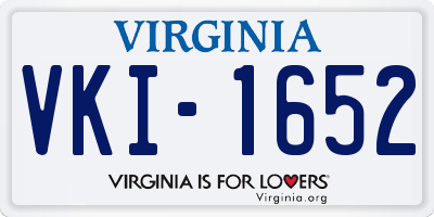 VA license plate VKI1652