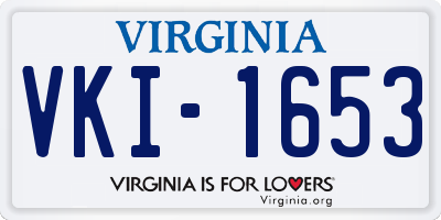VA license plate VKI1653
