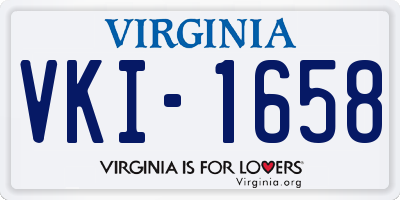 VA license plate VKI1658