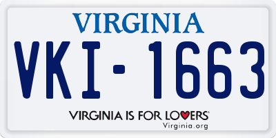 VA license plate VKI1663