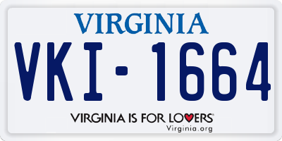 VA license plate VKI1664