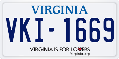 VA license plate VKI1669