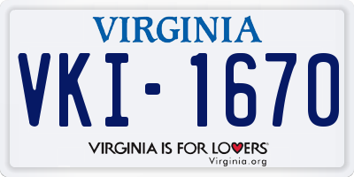 VA license plate VKI1670