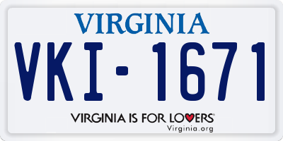VA license plate VKI1671