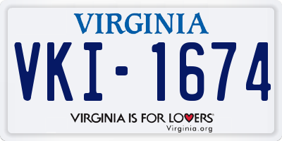 VA license plate VKI1674