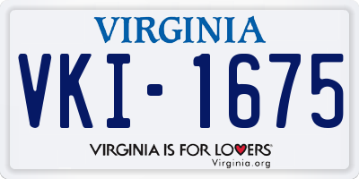 VA license plate VKI1675