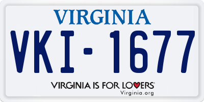 VA license plate VKI1677