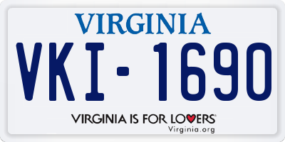 VA license plate VKI1690