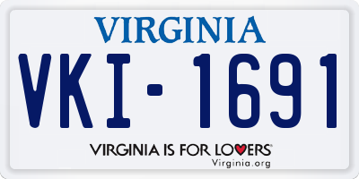 VA license plate VKI1691
