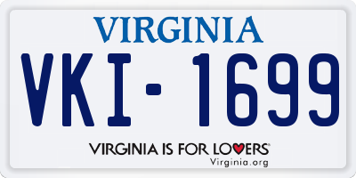VA license plate VKI1699