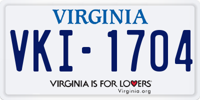 VA license plate VKI1704