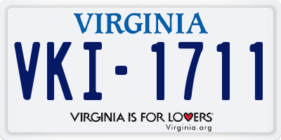 VA license plate VKI1711