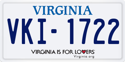 VA license plate VKI1722