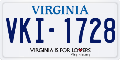 VA license plate VKI1728