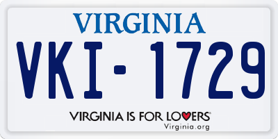 VA license plate VKI1729