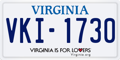 VA license plate VKI1730