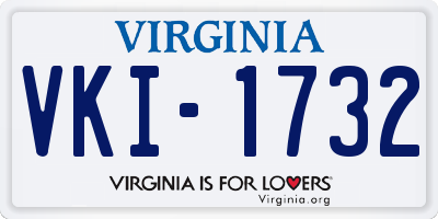 VA license plate VKI1732