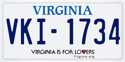 VA license plate VKI1734
