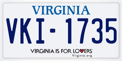 VA license plate VKI1735