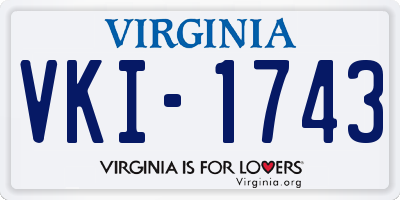 VA license plate VKI1743