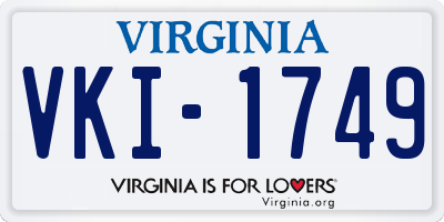 VA license plate VKI1749