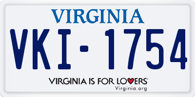 VA license plate VKI1754