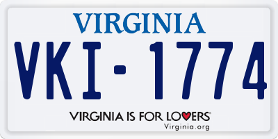 VA license plate VKI1774