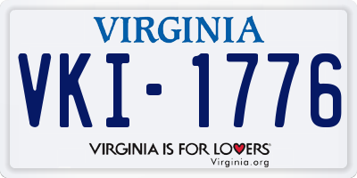 VA license plate VKI1776