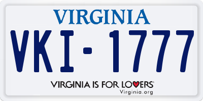VA license plate VKI1777