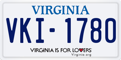 VA license plate VKI1780
