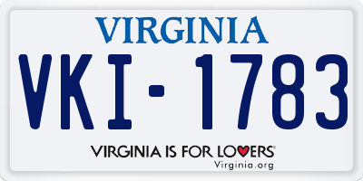 VA license plate VKI1783