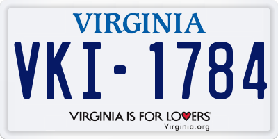 VA license plate VKI1784
