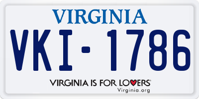 VA license plate VKI1786