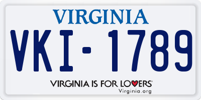 VA license plate VKI1789