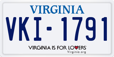 VA license plate VKI1791