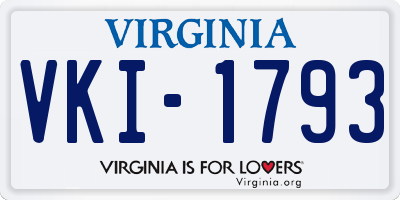 VA license plate VKI1793