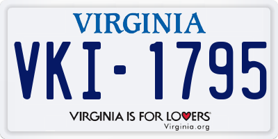 VA license plate VKI1795