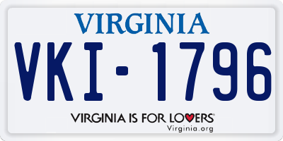 VA license plate VKI1796