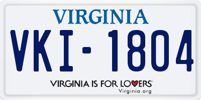 VA license plate VKI1804