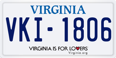 VA license plate VKI1806