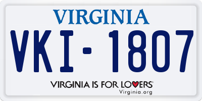 VA license plate VKI1807