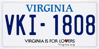 VA license plate VKI1808