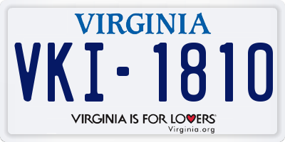 VA license plate VKI1810