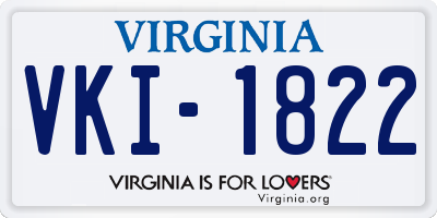 VA license plate VKI1822