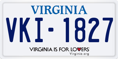 VA license plate VKI1827