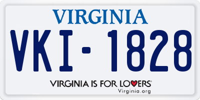 VA license plate VKI1828