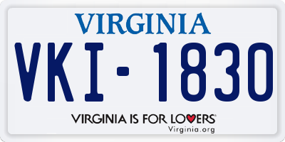 VA license plate VKI1830