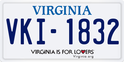 VA license plate VKI1832