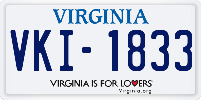 VA license plate VKI1833