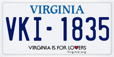 VA license plate VKI1835